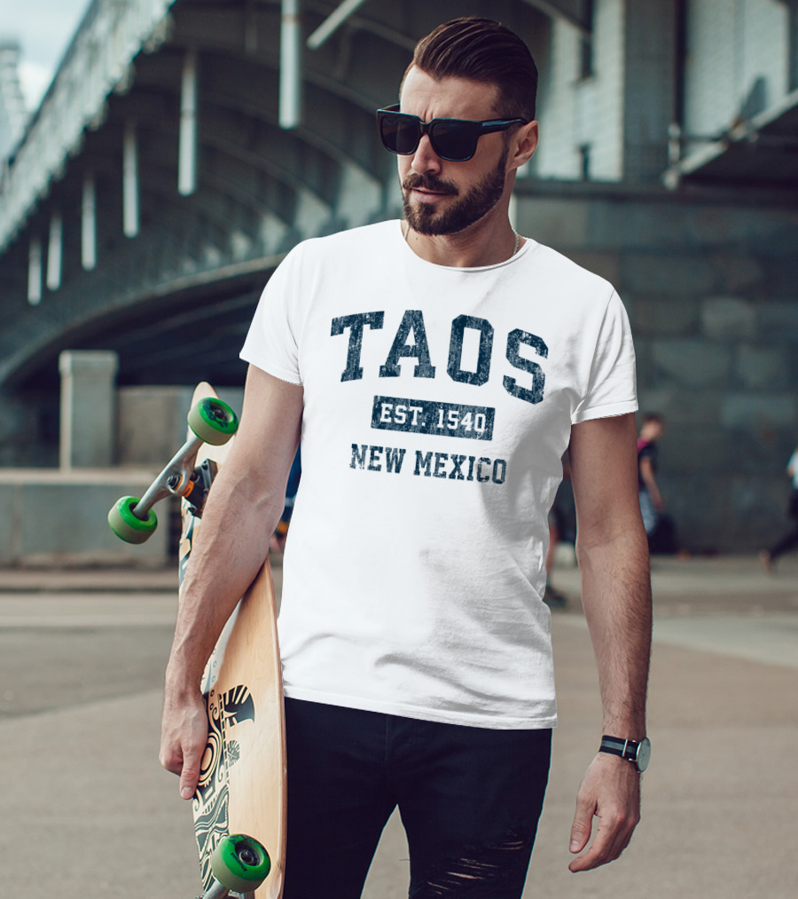 Taos New Mexico Est. 1540 Vintage Sports Navy T-Shirt