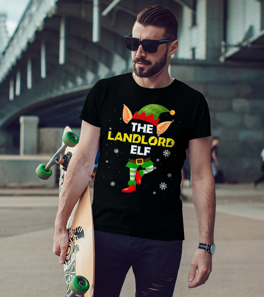 The Landlord Elf Snowy Christmas Humor T-Shirt