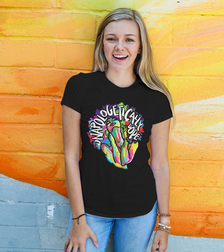 Unapologetically Dope Colorful Afro Woman T-Shirt