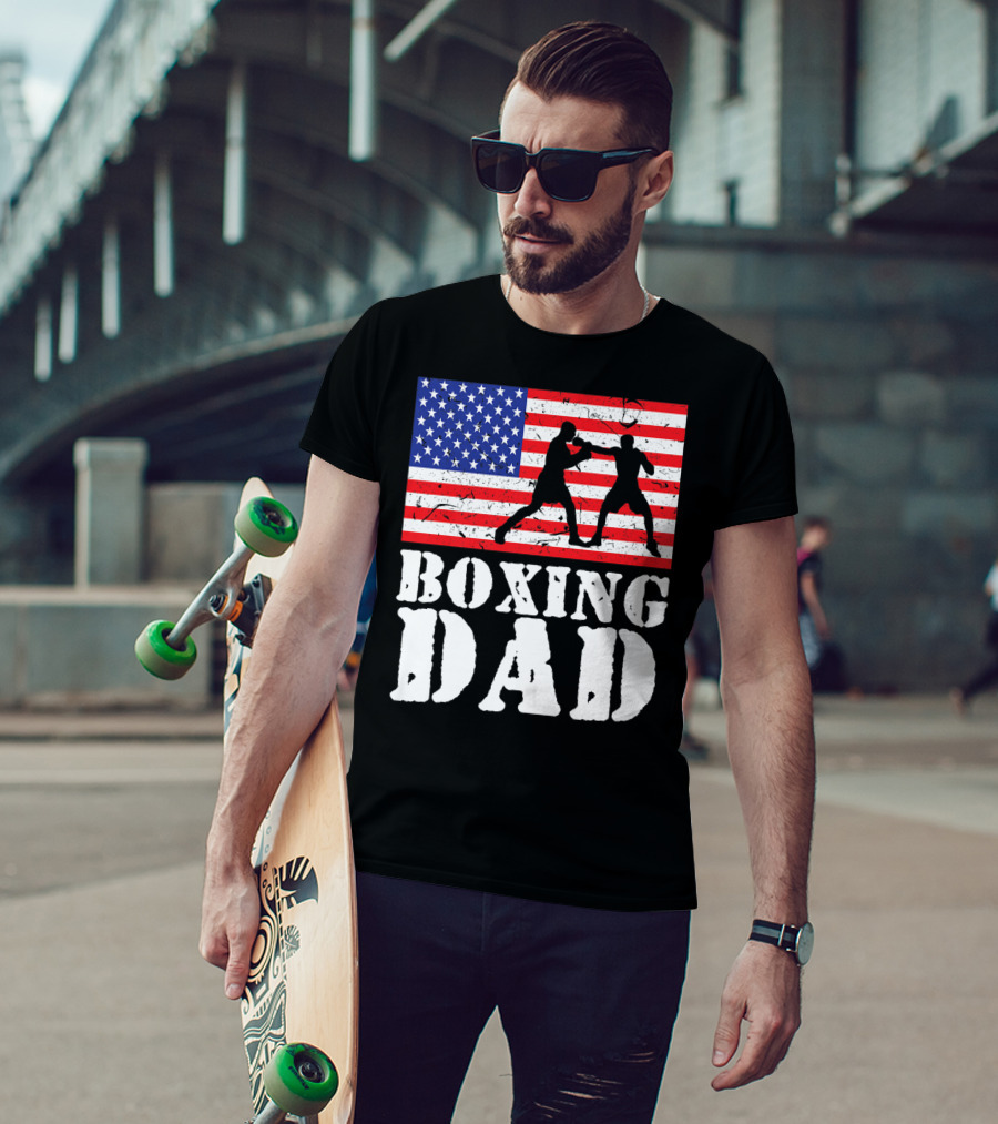 American Flag Boxing Dad T-Shirt