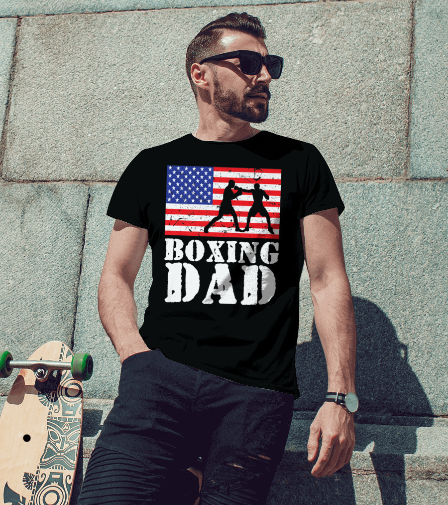 American Flag Boxing Dad T-Shirt