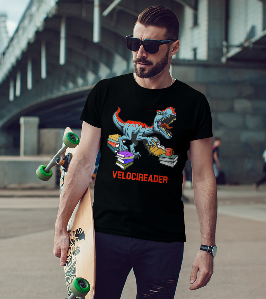 Velocireader Velociraptor Surrounded By Books And Coffee Mug T-Shirt