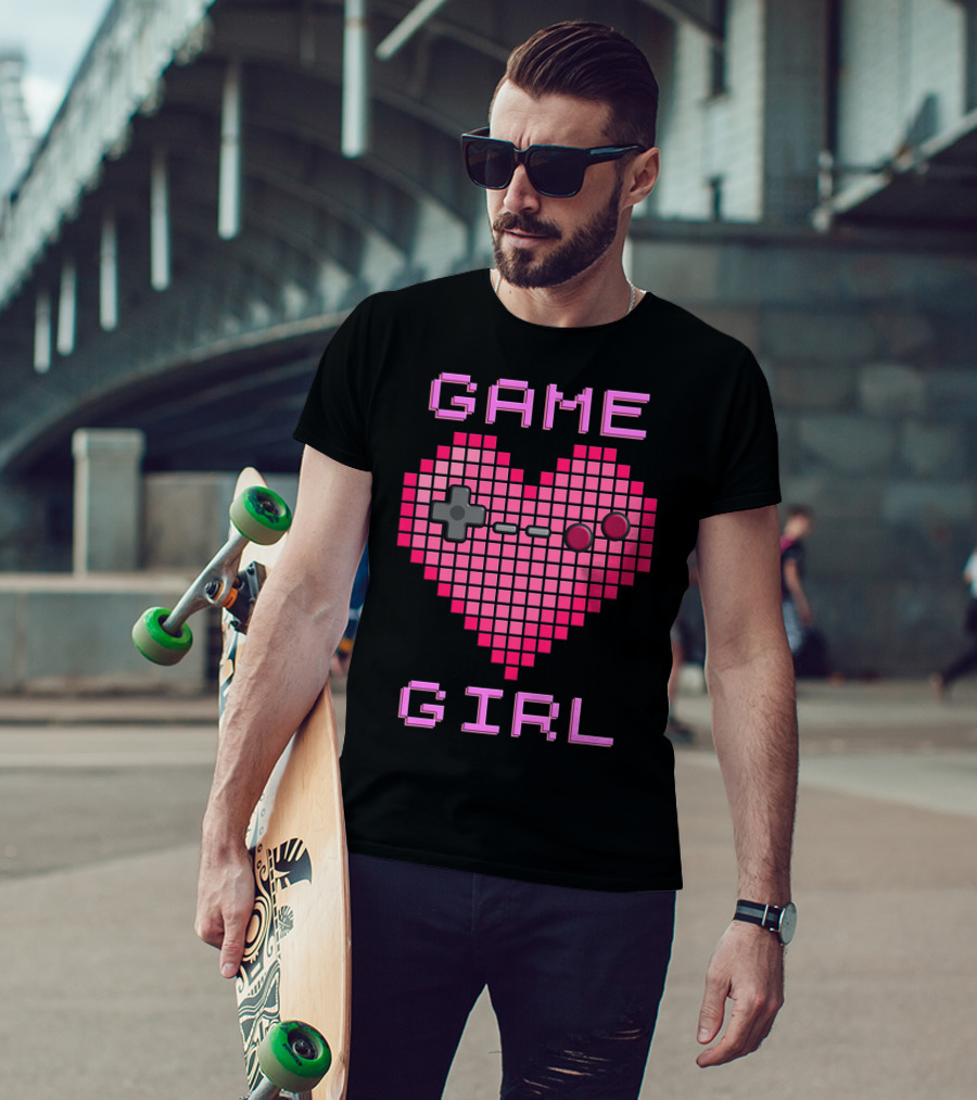 Game Girl Pixel Heart T-Shirt