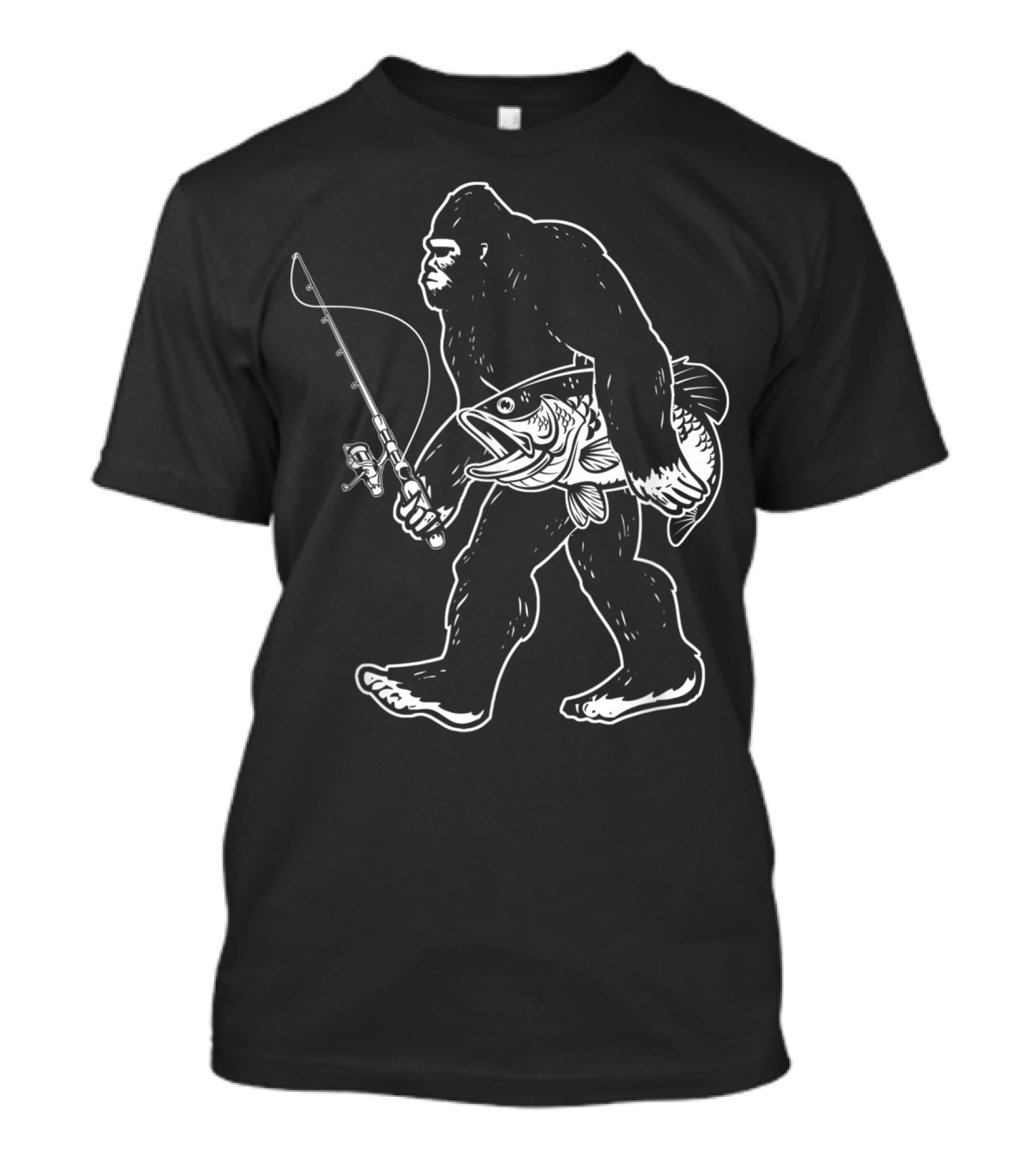 Bigfoot Bass Fishing Sasquatch Gear T-Shirt