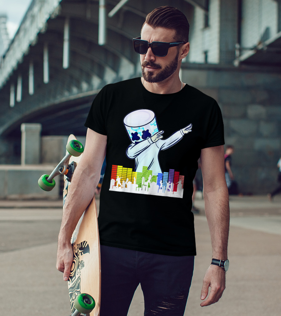 Buy All I Want For Christmas Is Marshmallow With Dancing DJ And Colorful Sound Bars T-Shirt
