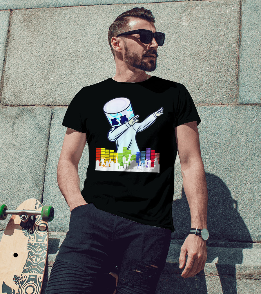 Buy All I Want For Christmas Is Marshmallow With Dancing DJ And Colorful Sound Bars T-Shirt