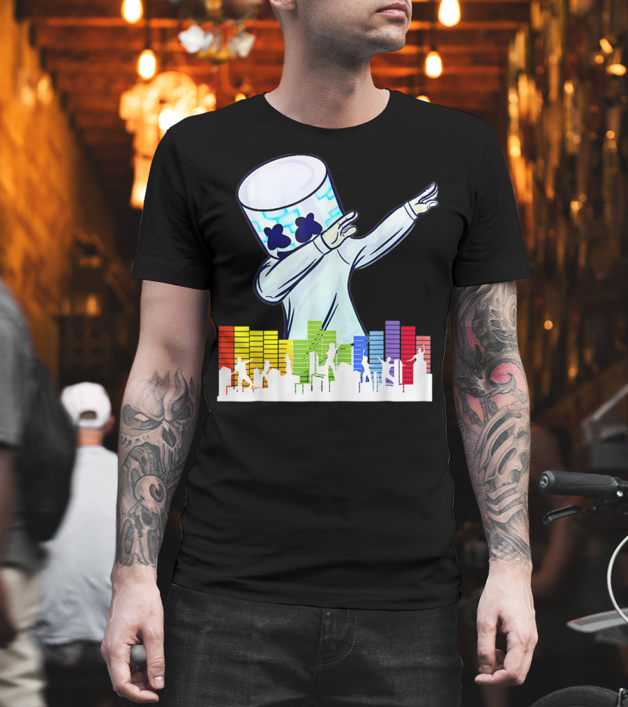 Buy All I Want For Christmas Is Marshmallow with Dancing DJ and Colorful Sound Bars T-Shirt
