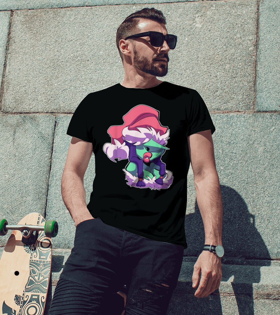 Christmas Is Coming Character In Festive Purple Santa T-Shirt