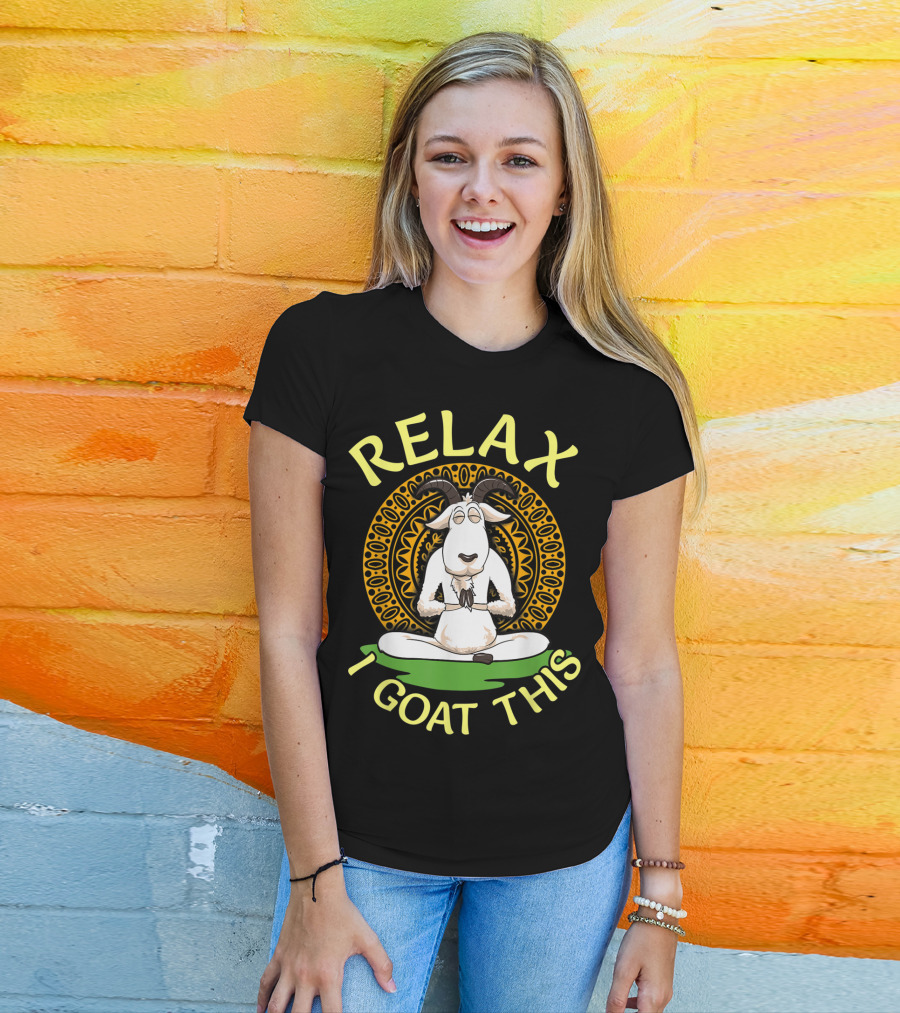 RELAX I GOAT THIS Cute Namaste Goat In Relaxed Yoga Pose T-Shirt