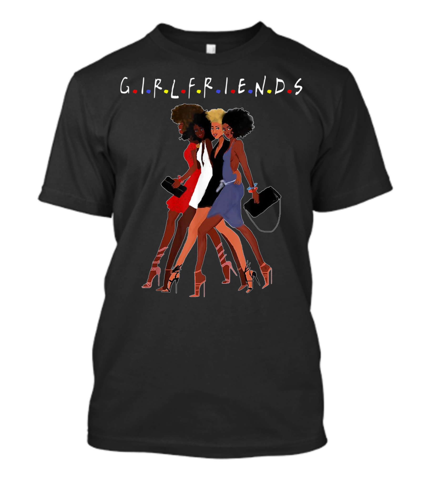 GIRLFRIENDS Cute Natural Hair Black Queen Friend T-Shirt