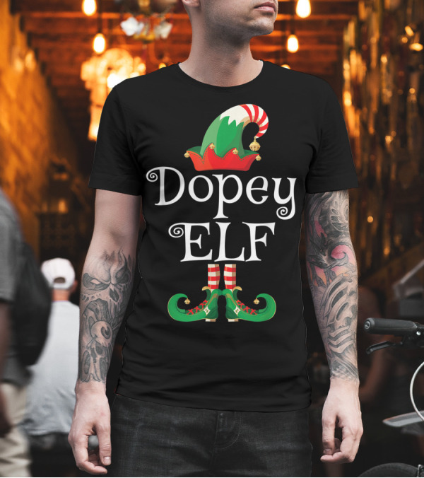 Dopey Elf Christmas Hat and Shoes T-Shirt Dopey Elf Christmas Hat and Shoes T-Shirt