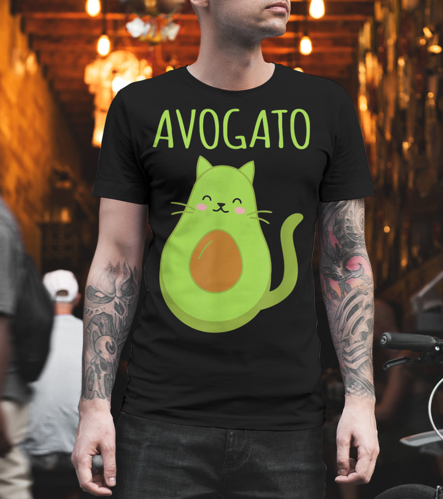 Avogato Funny Cat Avocado Kawaii T-Shirt