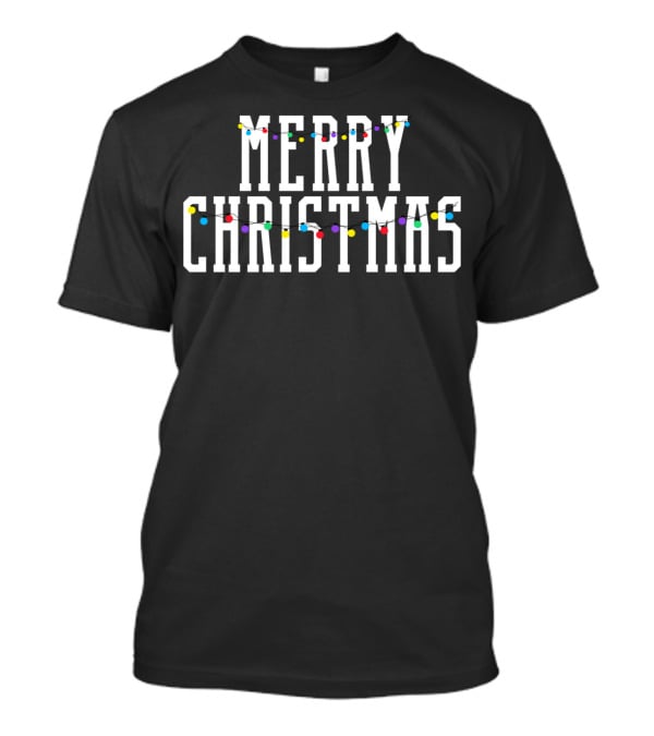 Merry Christmas Funny Red Season Lights Adults T-Shirt