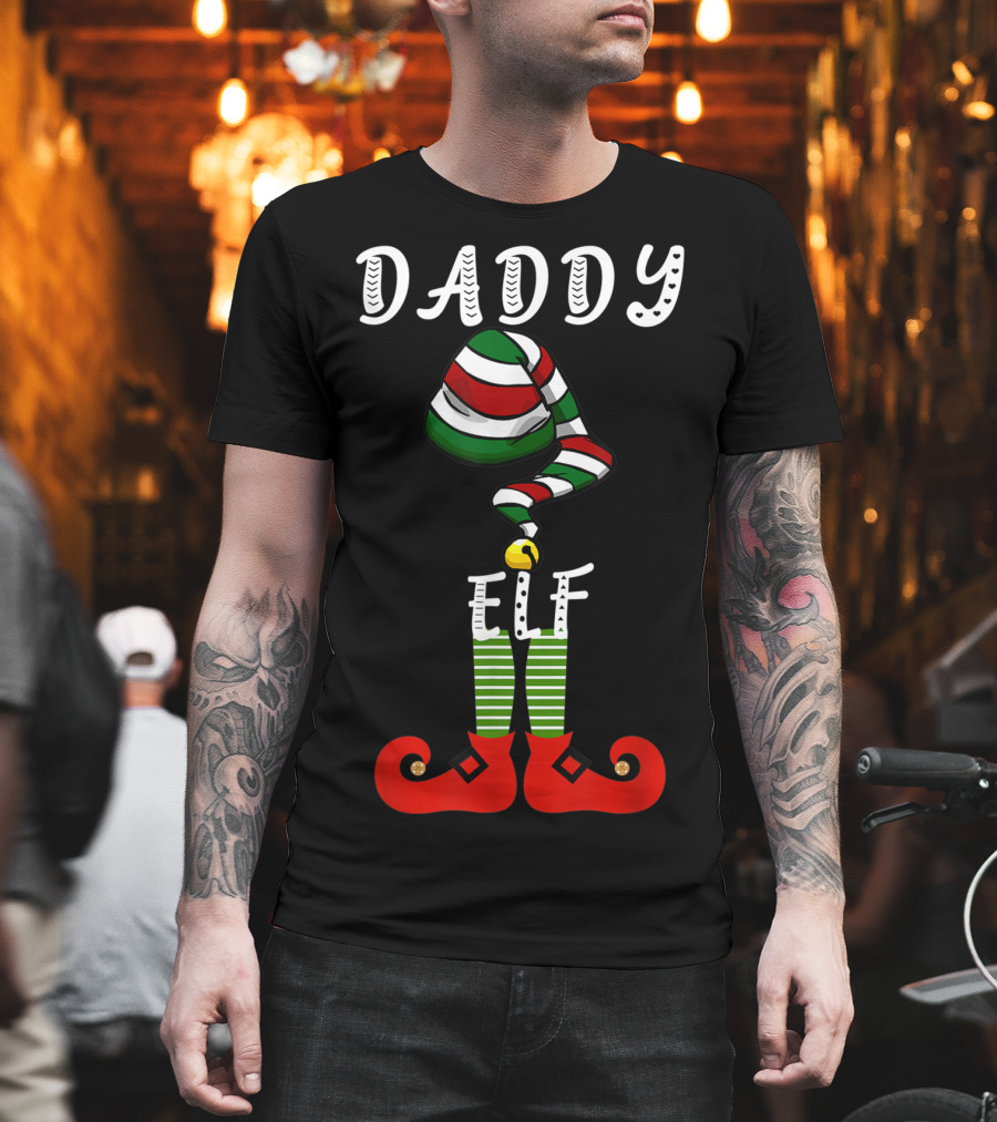 Daddy Elf Festive Family Christmas Holiday Group T-Shirt