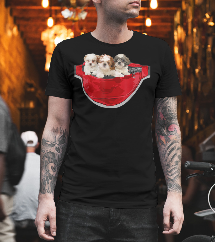 Funny Shih Tzu Dog Pocket Waist Pack Lover T-Shirt