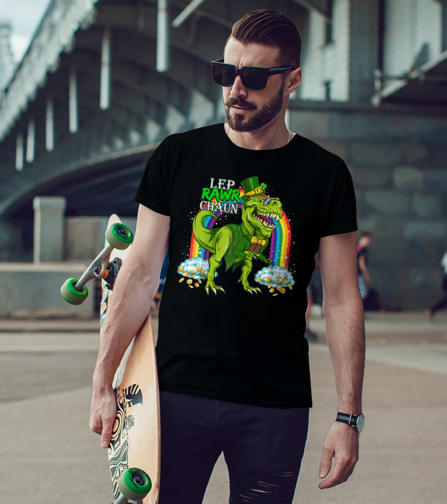 LEP RAWR CHAUN T-Rex Rainbow Coins T-Shirt