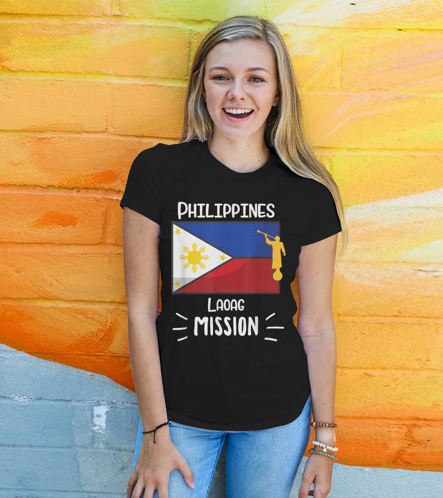 Philippines Laoag Mission Flag And Angel T-Shirt