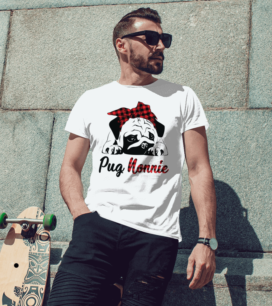 Pug Nonnie Buffalo Check Puppy T-Shirt