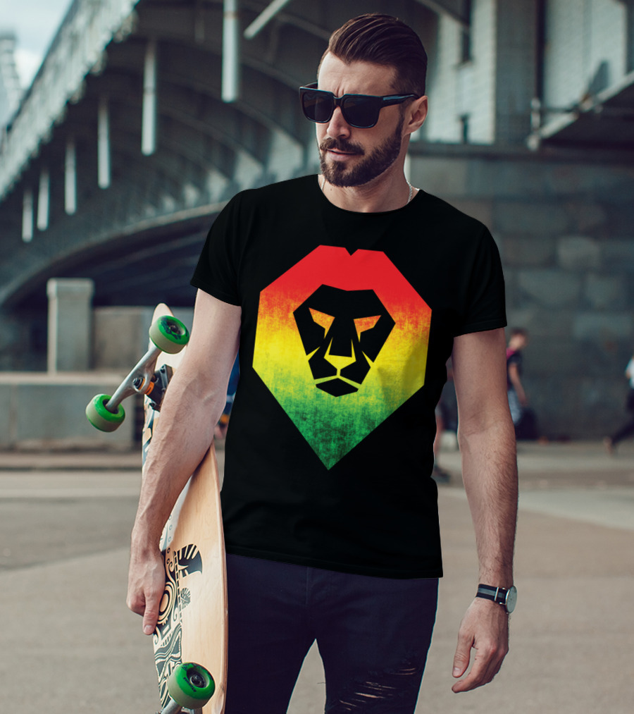 Rasta Flag Jamaican Reggae Lion Bold And Proud T-Shirt