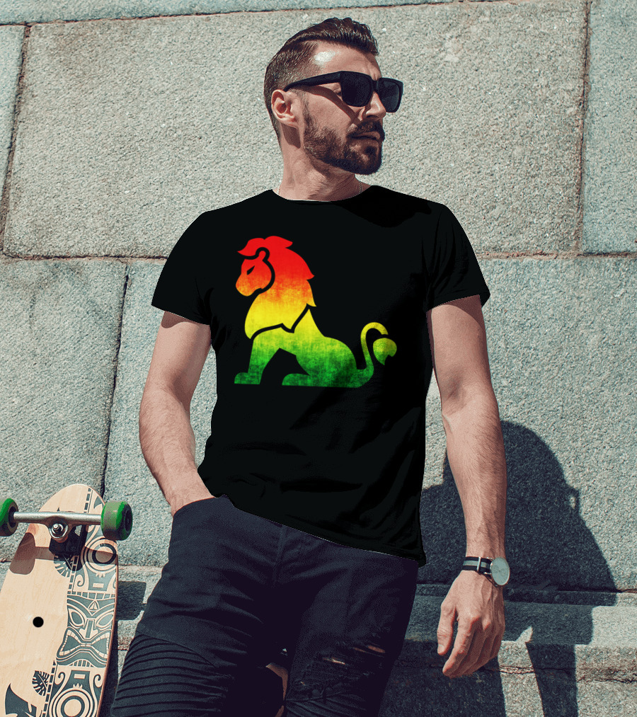 Rasta Flag Reggae Lion Jamaica T-Shirt