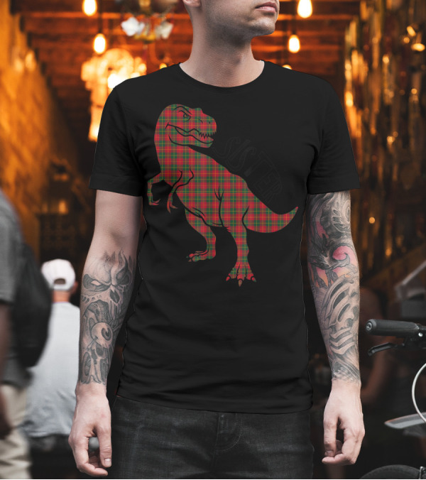 Sister Red Plaid Dinosaur T-Shirt Sister Red Plaid Dinosaur T-Shirt
