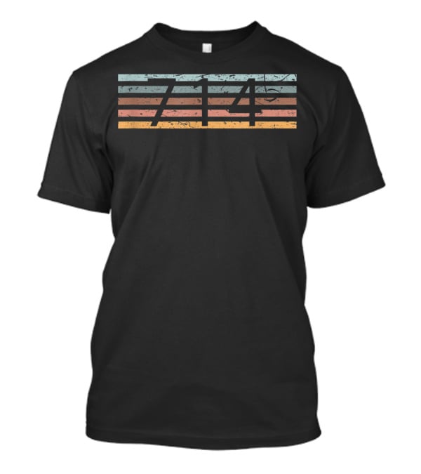 Retro 714 Area Code Striped Vintage Santa Ana T-Shirt