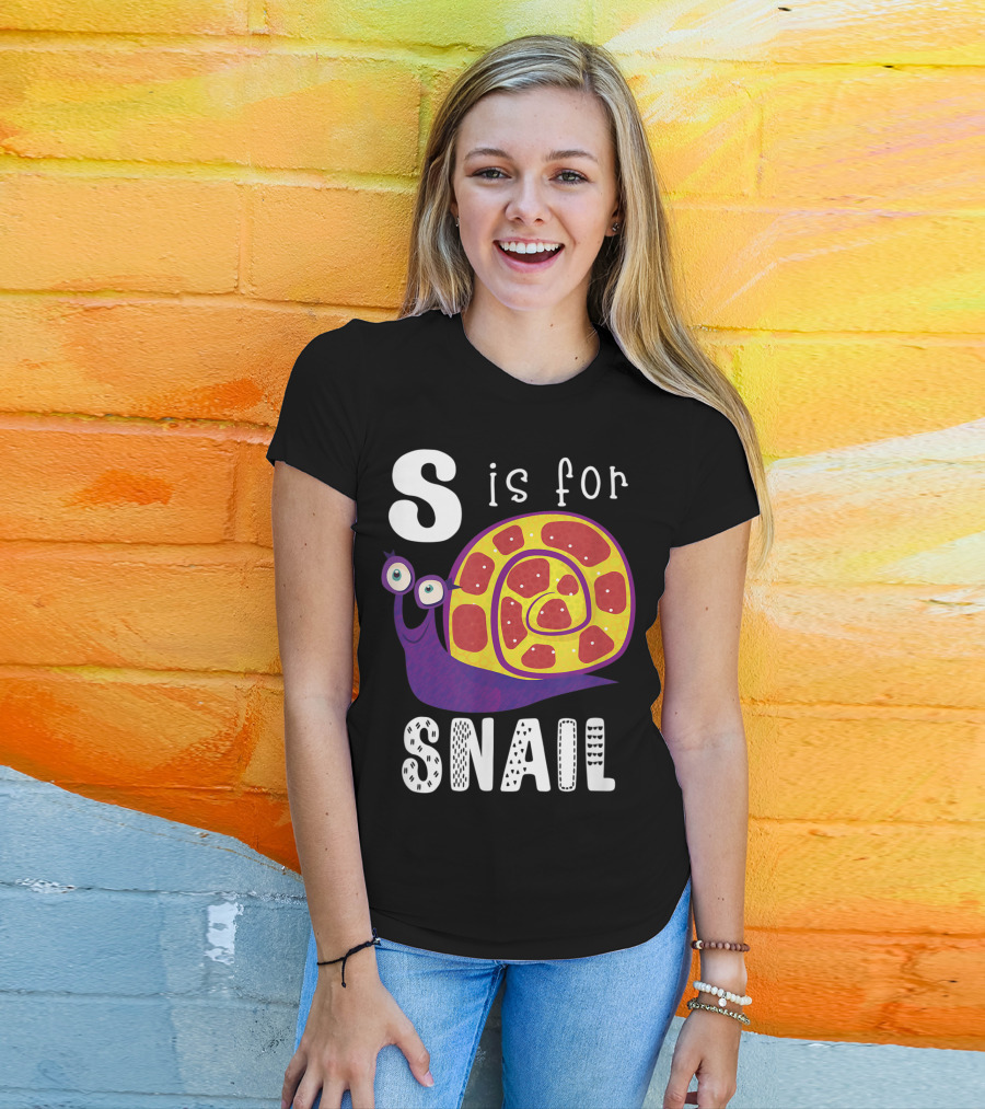 S Is For Snail Alphabet Letter Insect T-Shirt