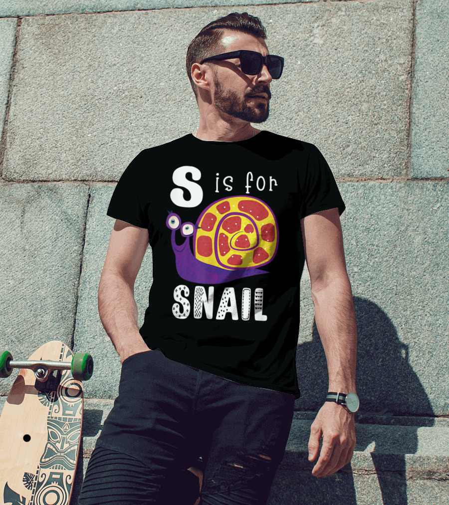 S Is For Snail Alphabet Letter Insect T-Shirt