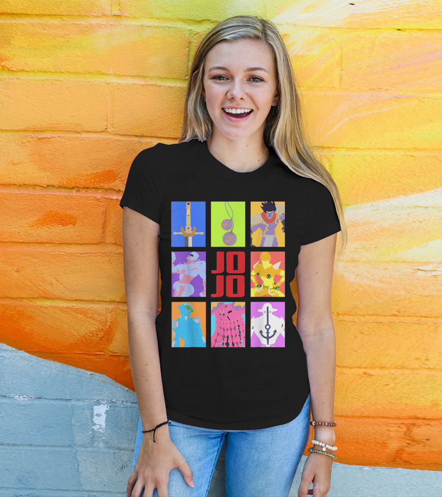 JOJO's Bizarre Adventure Iconic Character And Stand Panels Collection T-Shirt