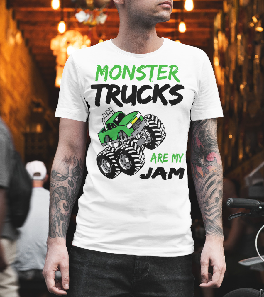 Monster Trucks Are My Jam Classic Green Racing Adventure T-Shirt