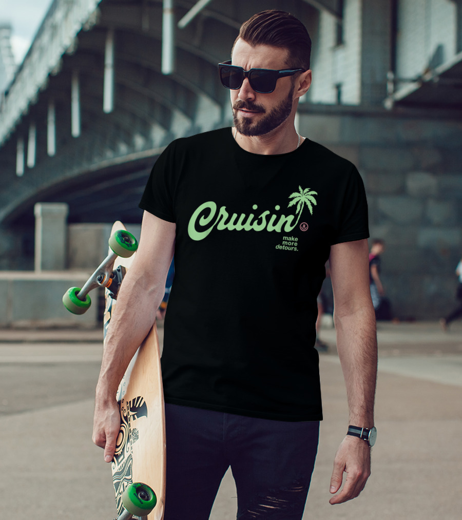 Cruisin Neff 80s Make More Detours Classic Car Palm Tree T-Shirt