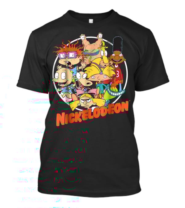 Nickelodeon Classic 90s Characters Rugrats Hey Arnold Gerald Cartoons T-Shirt