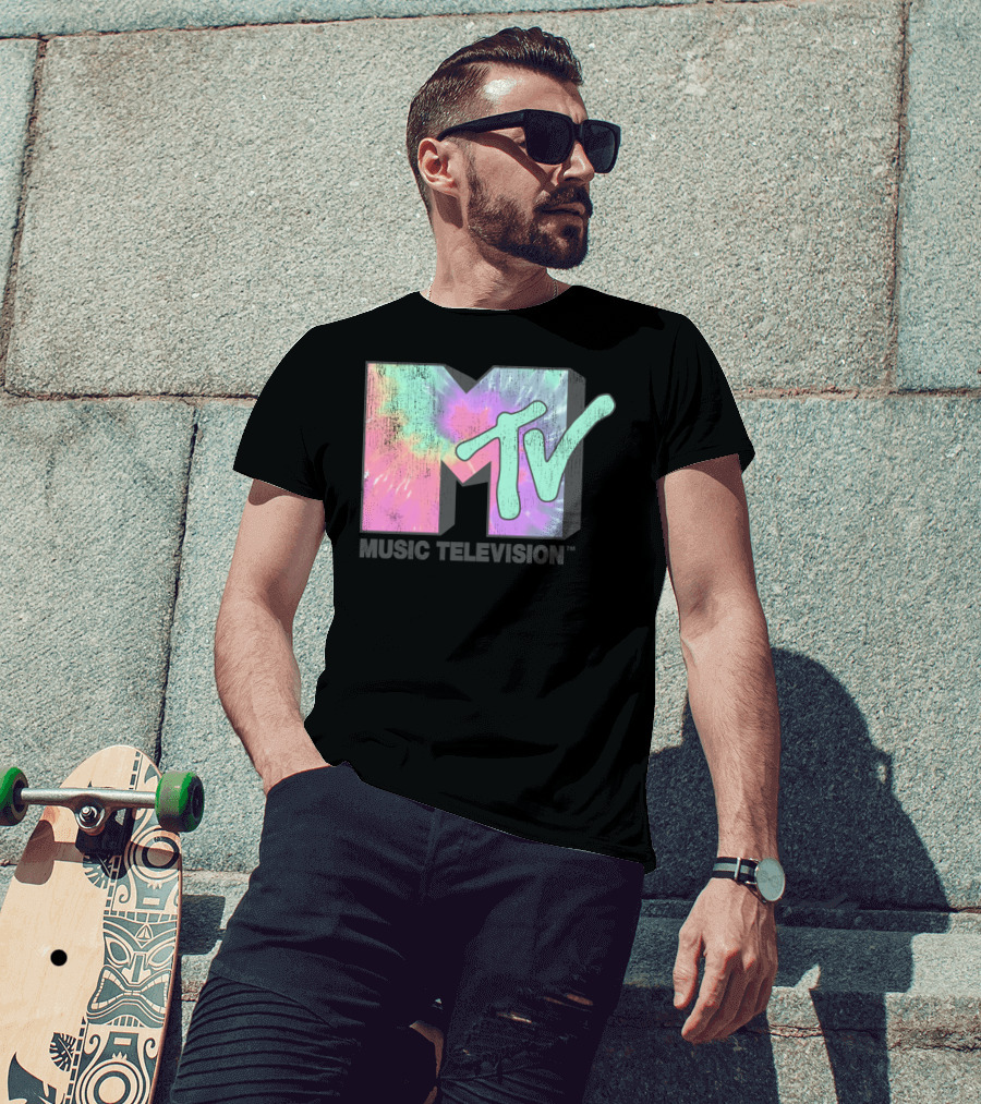 MTV Music Television Neon Tie Dye T-Shirt