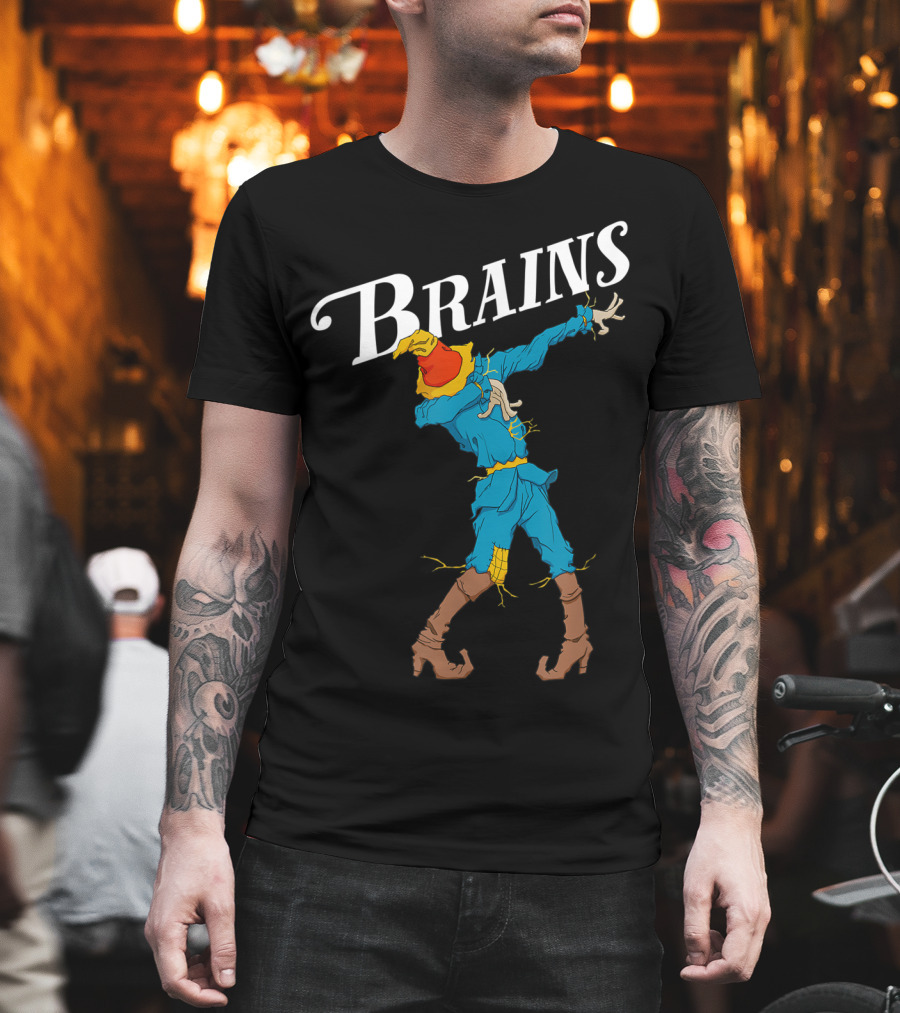 Brains Dabbing Scarecrow Oz Wizard T-Shirt