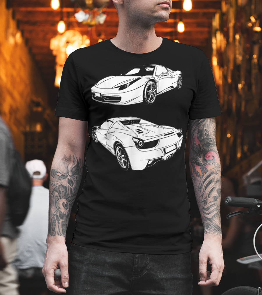 Italian Classic Car Super Cars Ferrari Street Drag T-Shirt