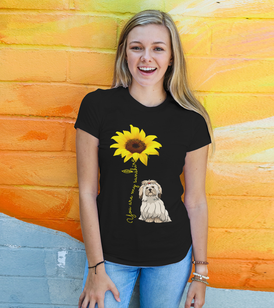 Lhasa Apso Mom You Are My Sunshine Sunflower T-Shirt