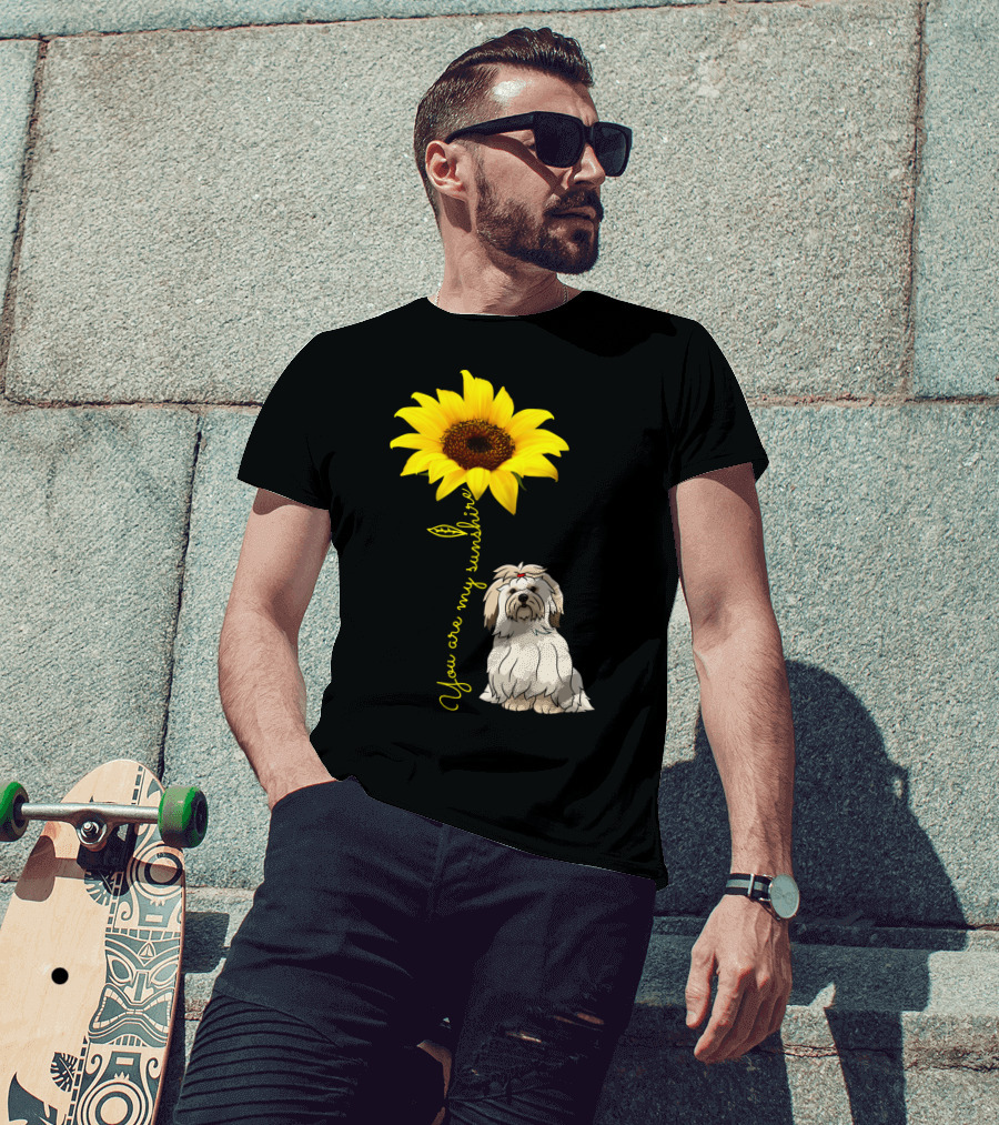 Lhasa Apso Mom You Are My Sunshine Sunflower T-Shirt