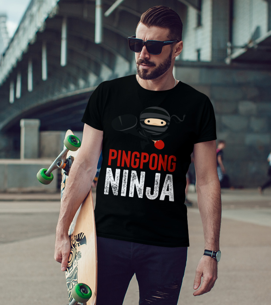 Ping Pong Ninja Table Tennis Stealth Master Player T-Shirt