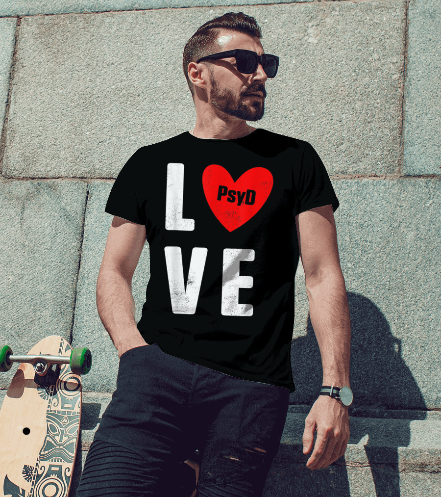 Psyd Love Doctorate Psychology Heart T-Shirt