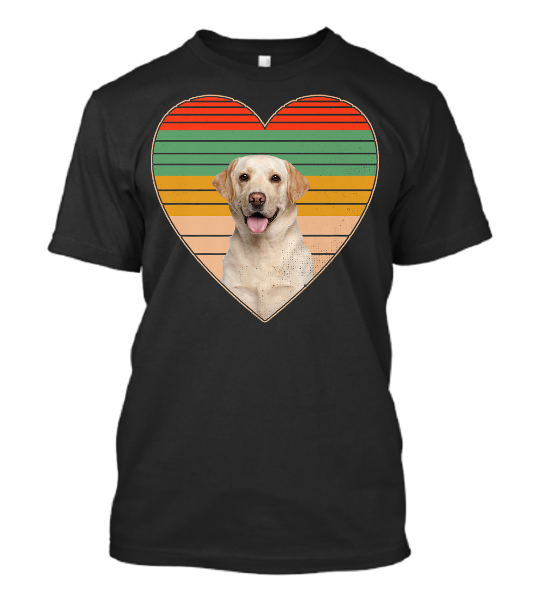 Vintage Labrador Retriever Heart Dog Lover Retro Stripes T-Shirt