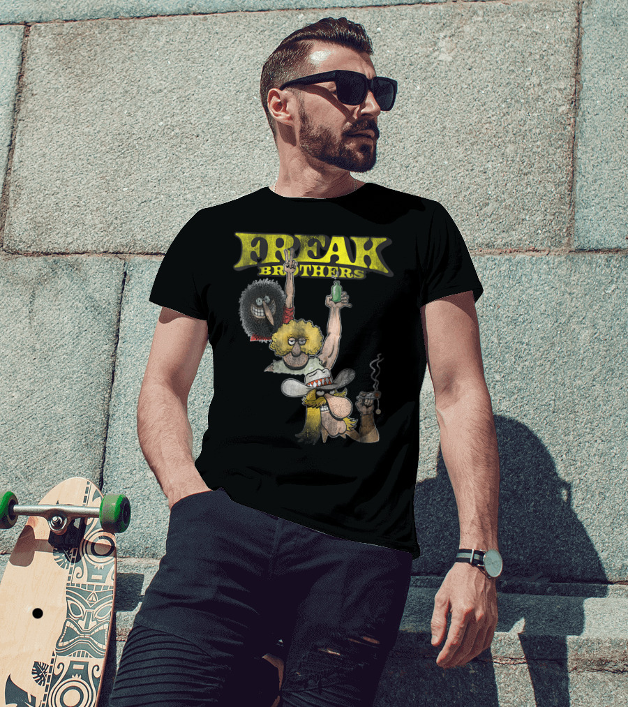 Freak Brothers Peace Bottle Cigar Duo T-Shirt