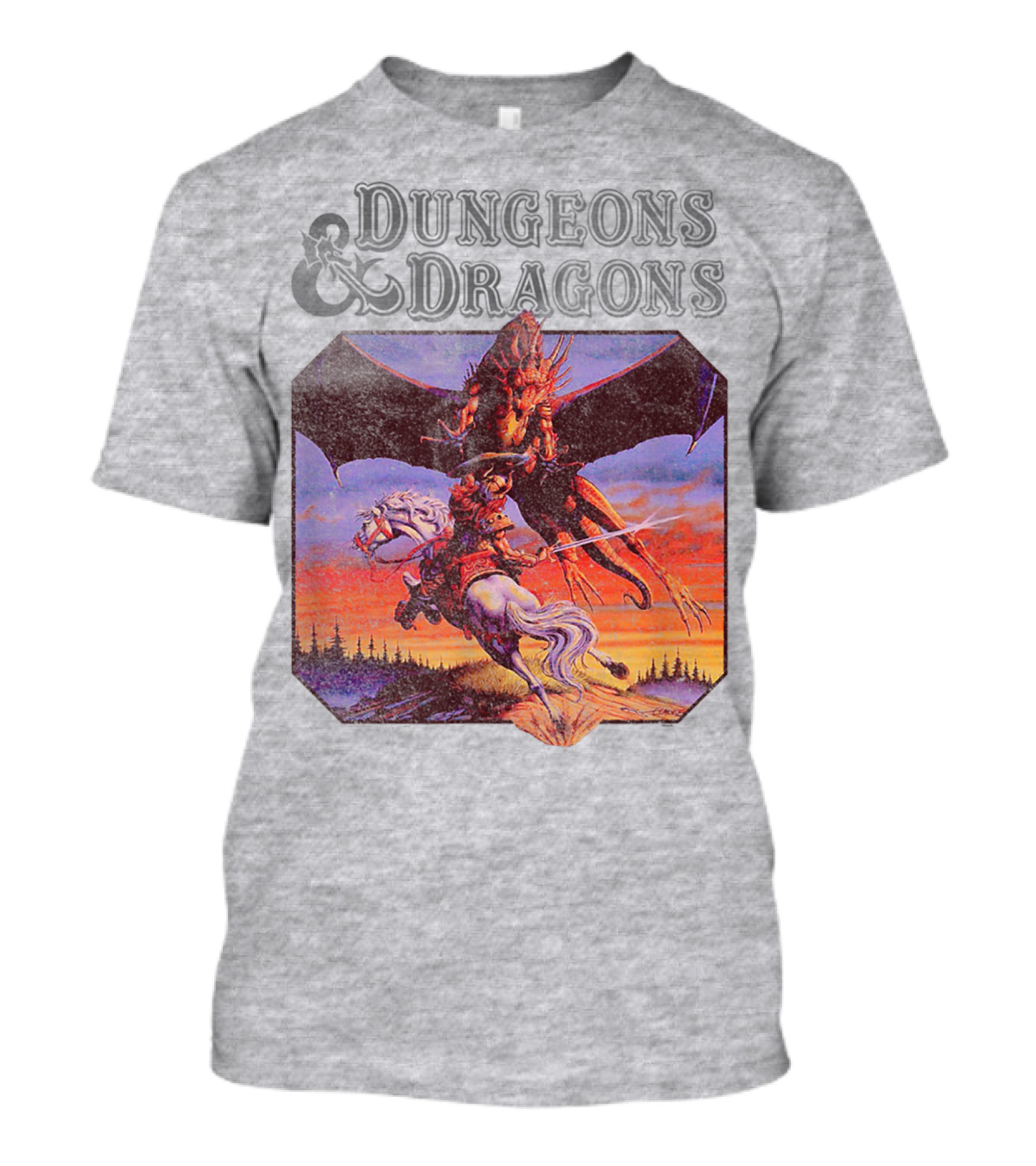 Dungeons And Dragons Classic Expert Rules Knight With Dragon T-Shirt