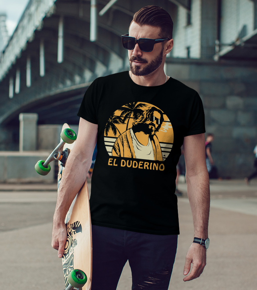 El Duderino Classic Vintage Movie Tropical Sunset Palm Trees T-Shirt