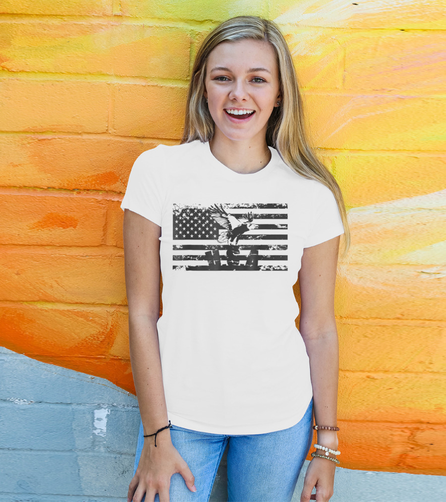 American Flag Eagle USA Patriot Military T-Shirt