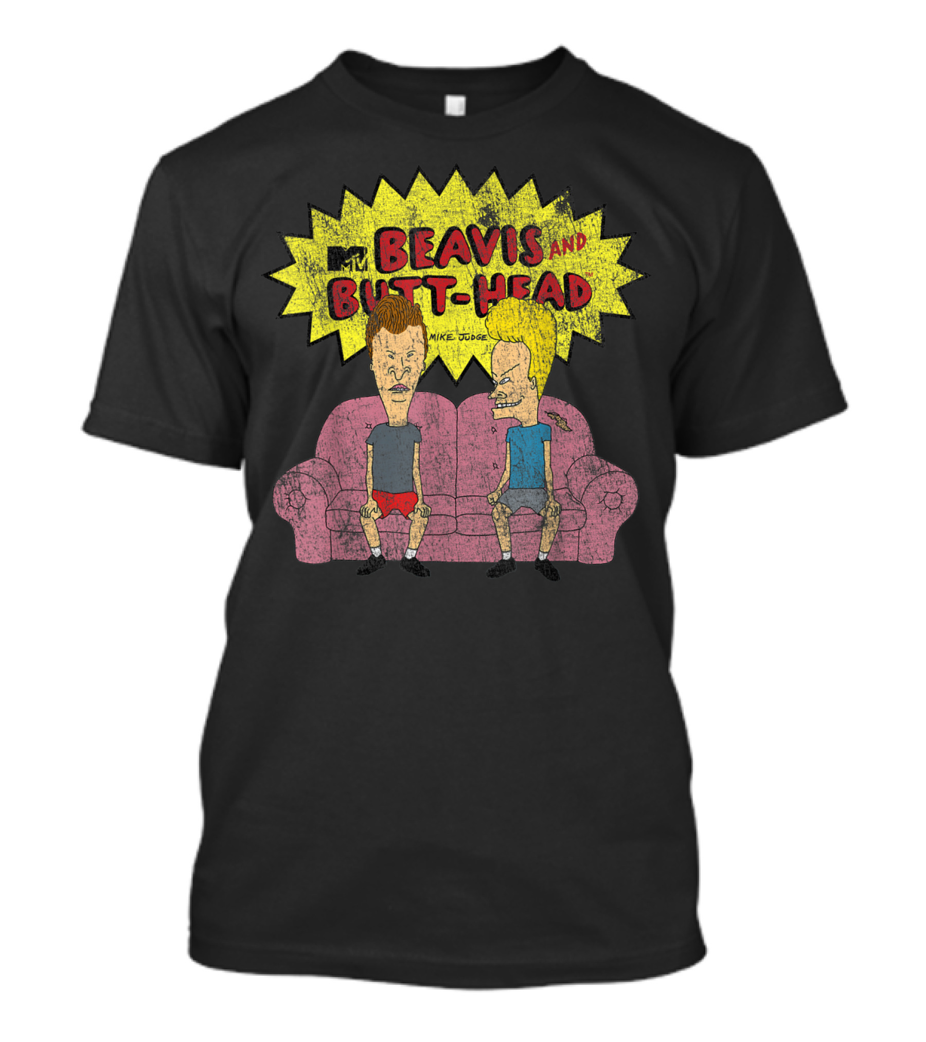 MTV Beavis And Butt-Head Mike Judge Distressed Couch T-Shirt