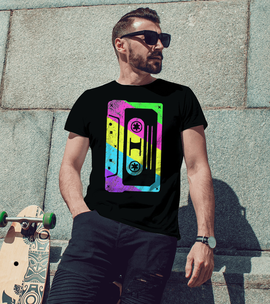 Retro Rainbow Cassette Tape Costume T-Shirt