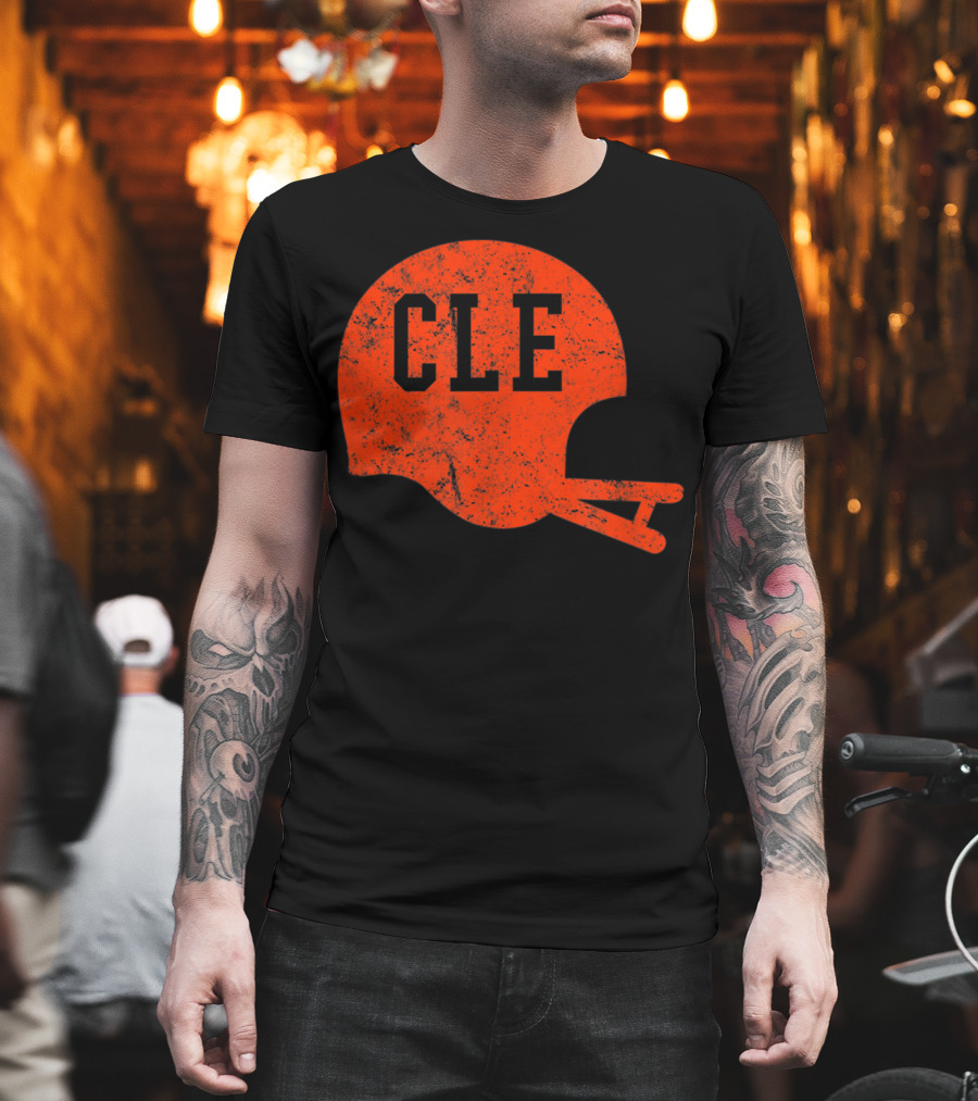 Cleveland Ohio Football CLE Vintage Helmet T-Shirt