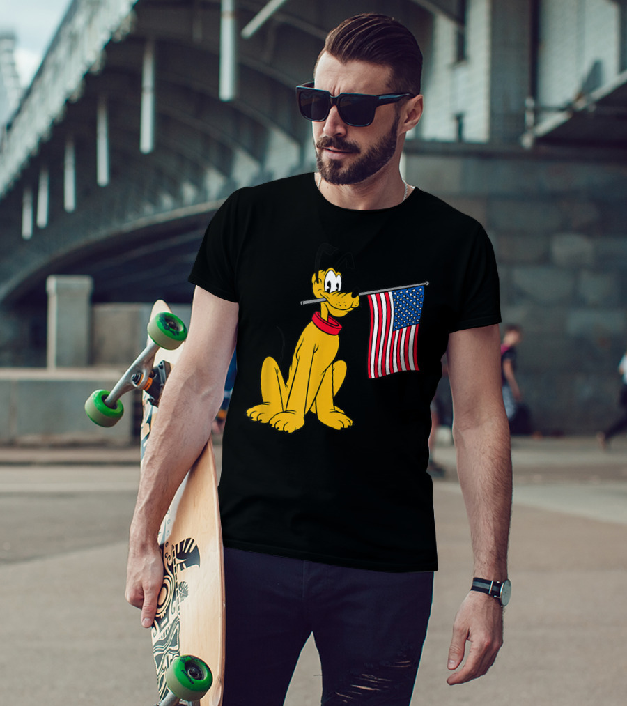 Disney Pluto American Flag T-Shirt