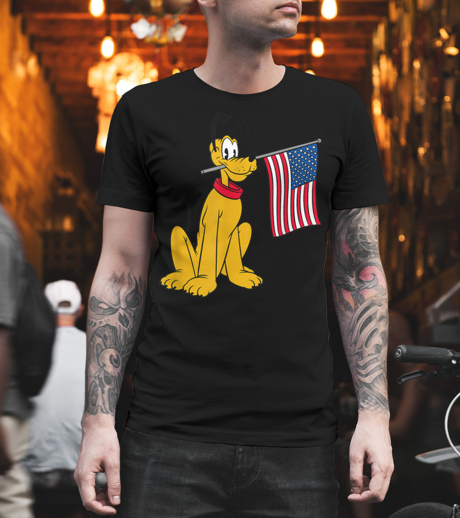 Disney Pluto American Flag T-Shirt