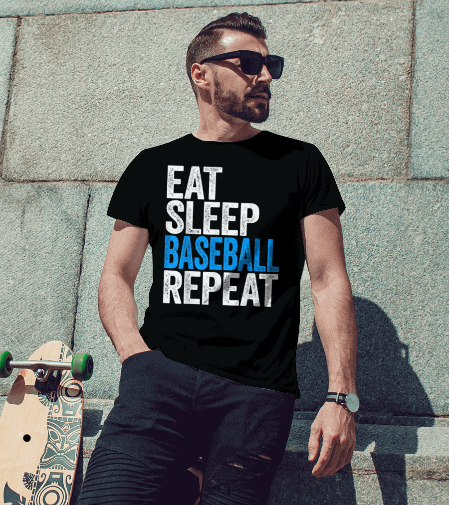 Eat Sleep Baseball Repeat Classic Sports Routine T-Shirt